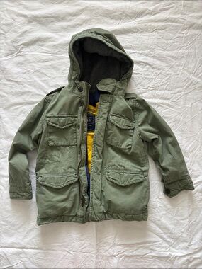 Baby GAP Olive Green Hooded Kids Field Jacket